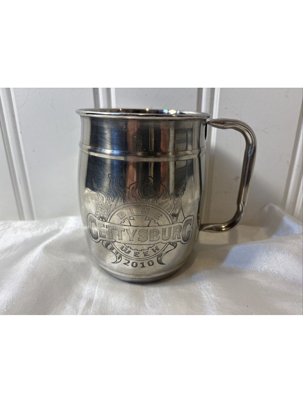 Wild Bill's Olde Soda Pop Co. Mug Stainless Steel 2010 Gettysburg PA Bike Week